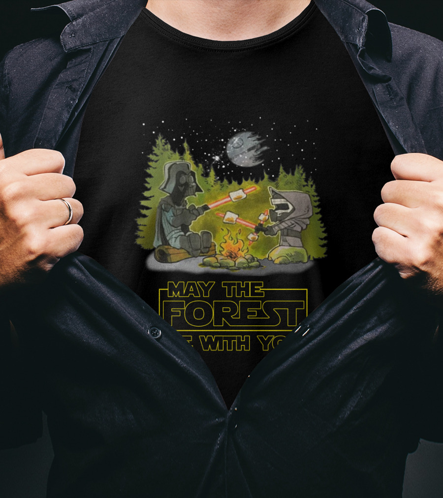 May The Forest Be With You Darth Vader Star Wars Campfire Scene T-Shirt