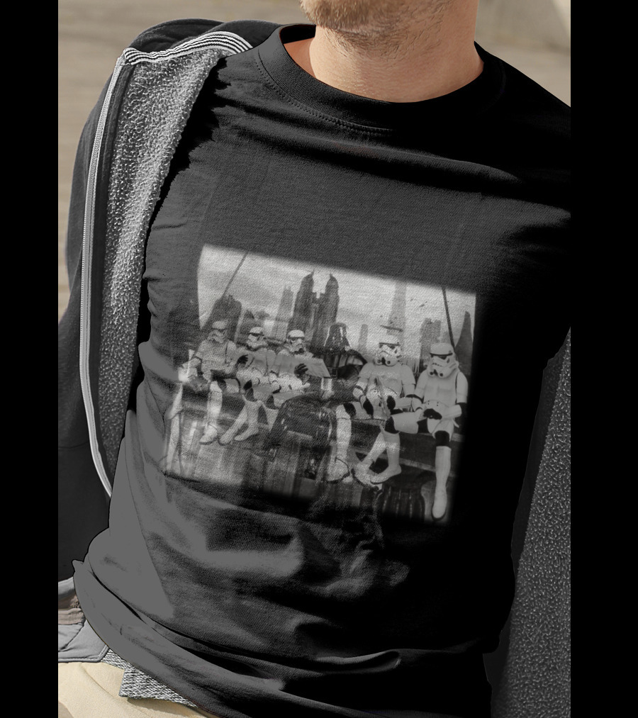 Relax Time Besides Sky Towers Darth Vader Star Wars Stormtrooper Lunch On Beam T-Shirt