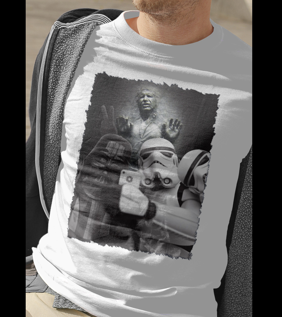 Selfie Together Darth Vader Stormtroopers Han Solo Frozen Star Wars T-Shirt
