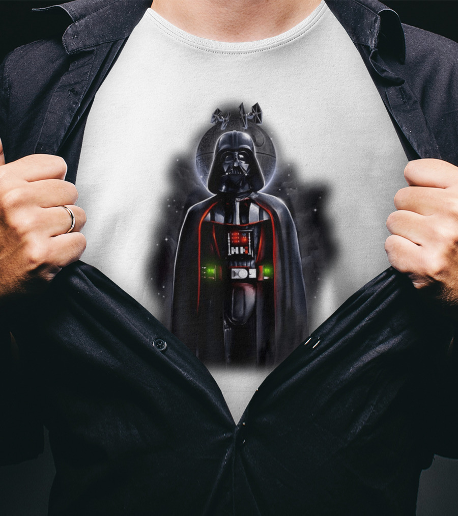 Star Wars Darth Vader With Death Star And Signature T-Shirt