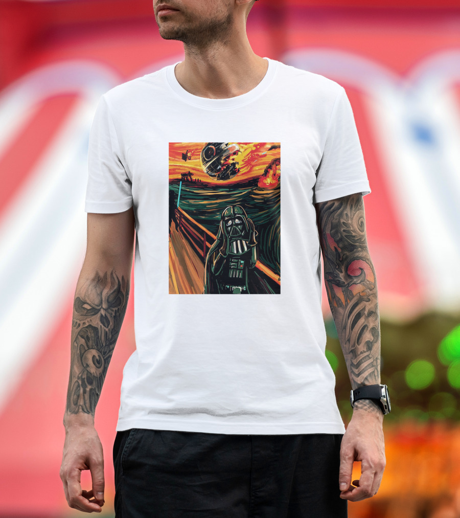 Darth Vader The Scream Star Wars Death Star Explosion Scene T-Shirt
