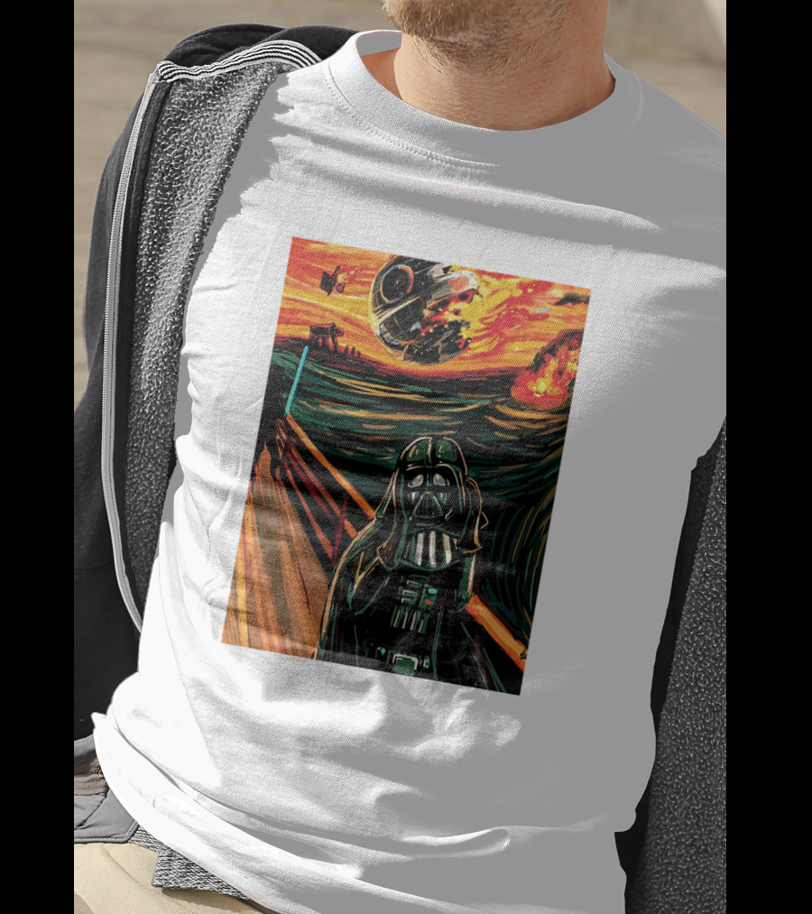 Darth Vader The Scream Star Wars Death Star Explosion Scene T-Shirt