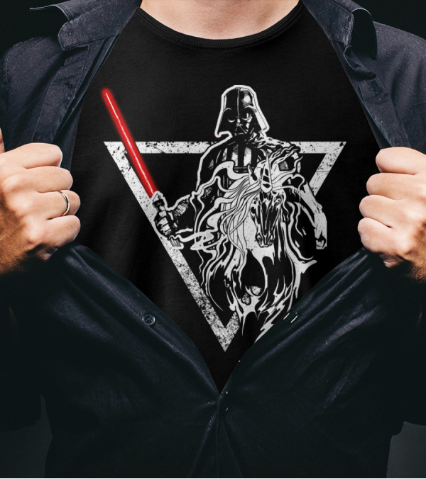 Unicorn Vader Darth Vader Star Wars Triangle Lightsaber Fusion T-Shirt