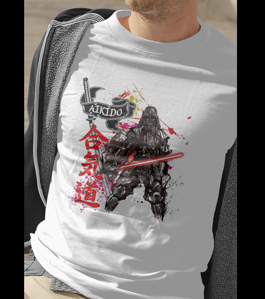 Aikido Samurai Darth Vader Star Wars Lightsaber Fusion T-Shirt
