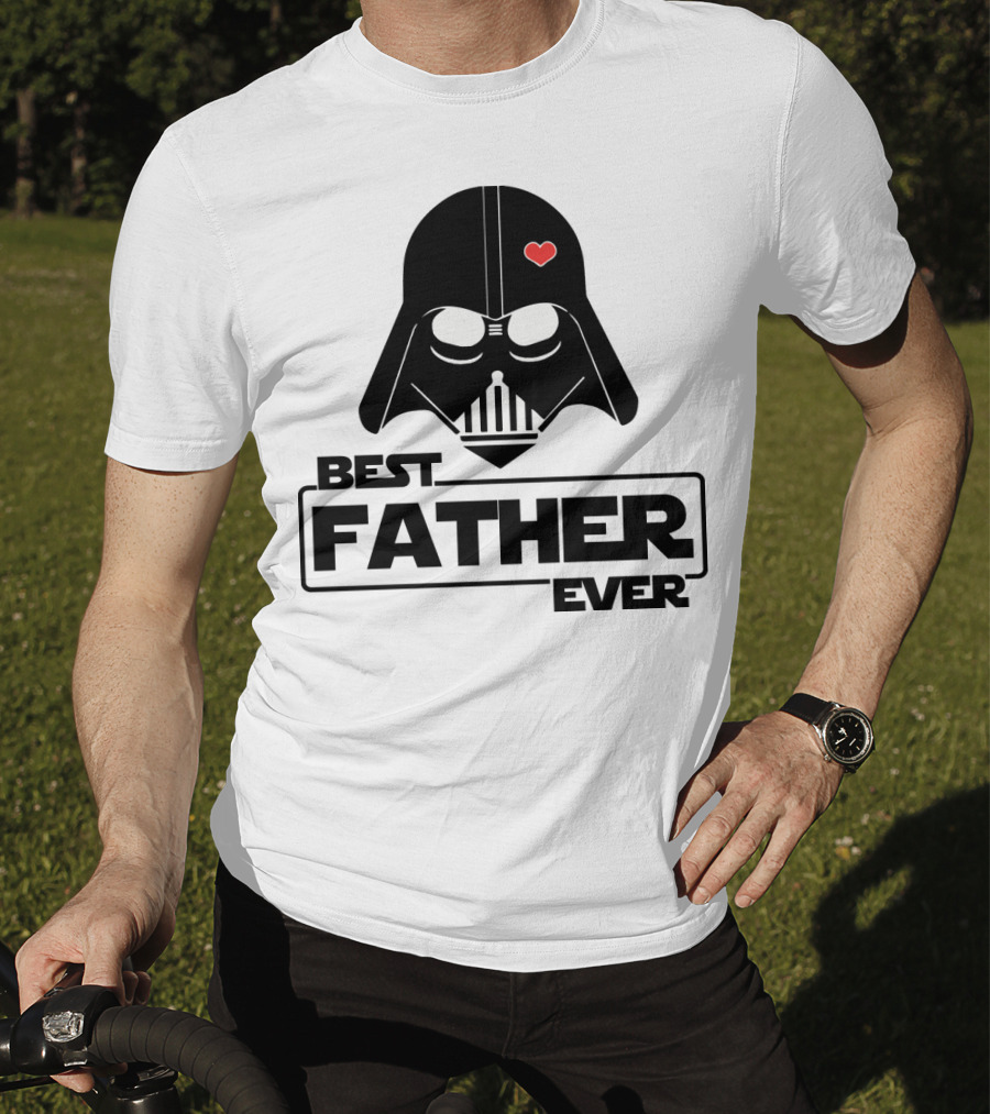 Best Father Ever Father's Day Darth Vader Star Wars Helmet Heart T-Shirt