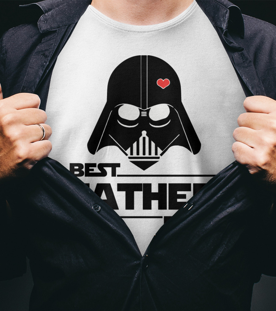 Best Father Ever Father's Day Darth Vader Star Wars Helmet Heart T-Shirt