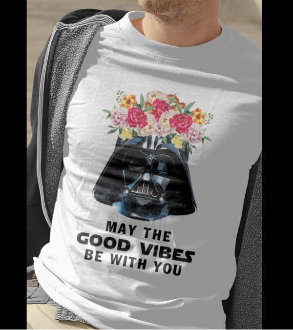 Star Wars Darth Vader May The Good Vibes Be With You Floral Helmet T-Shirt