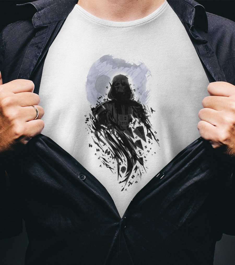 Darth Vader Shadow Of The Dark Side Star Wars Moon Scene T-Shirt