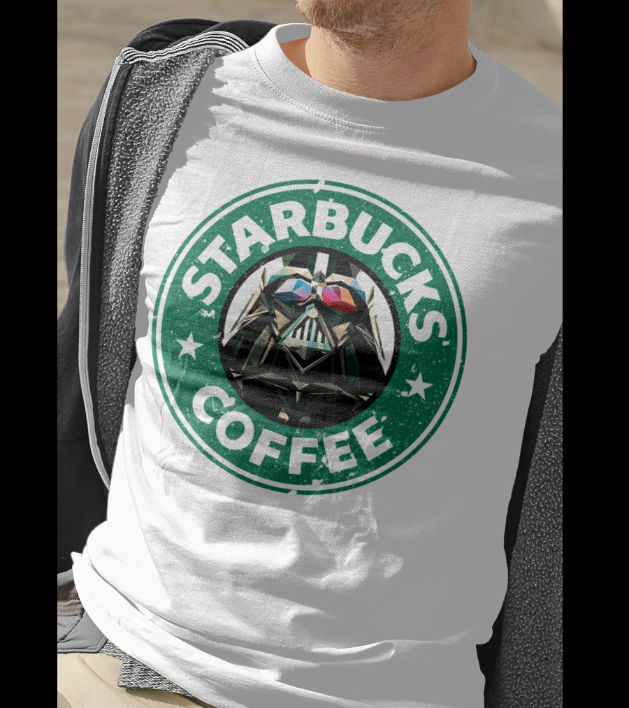 Starbucks Coffee Darth Vader Star Wars Logo Mashup T-Shirt