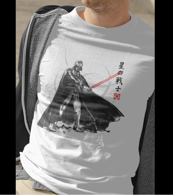 Vader Knight Sumie Japanese Style Darth Vader Star Wars Kanji Scene T-Shirt