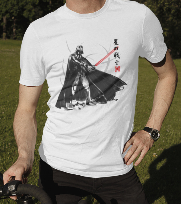 Vader Knight Sumie Japanese Style Darth Vader Star Wars Kanji Scene T-Shirt