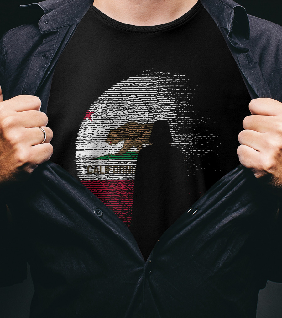 California State Flag Death Star Wars Moon Design Vader T-Shirt
