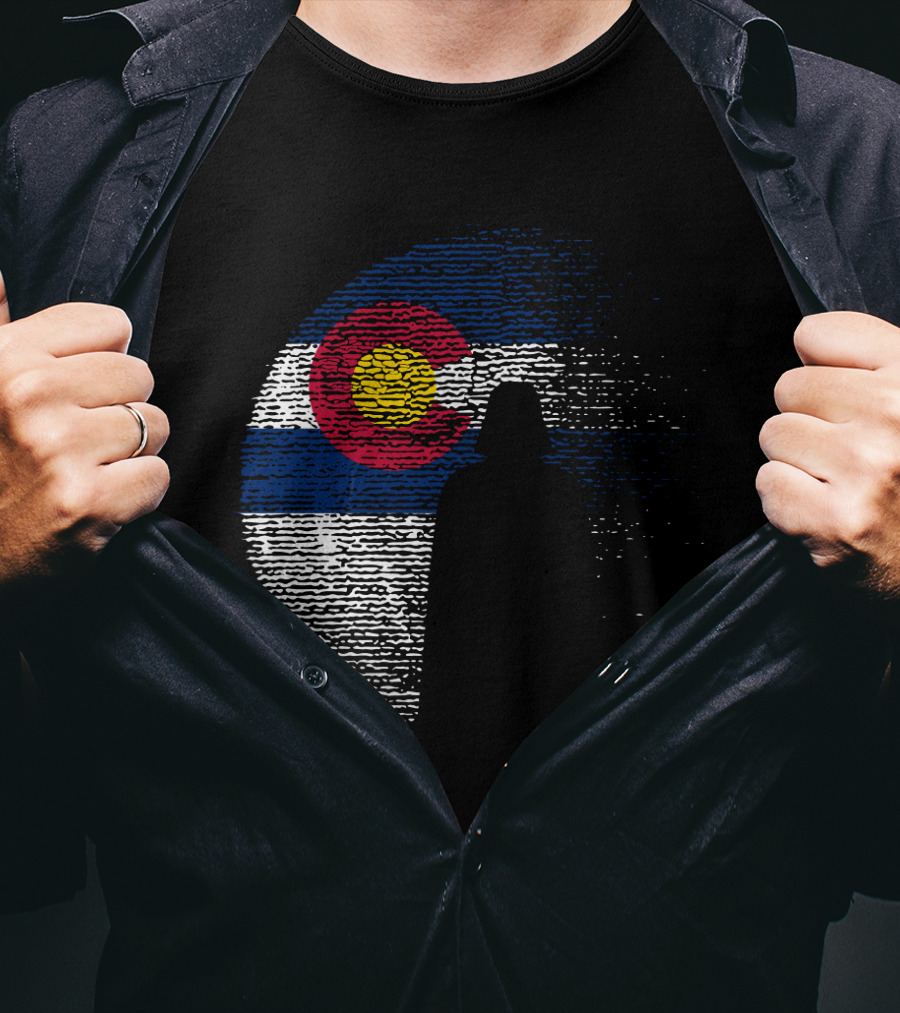 Colorado State Flag Darth Vader Death Star Moon T-Shirt