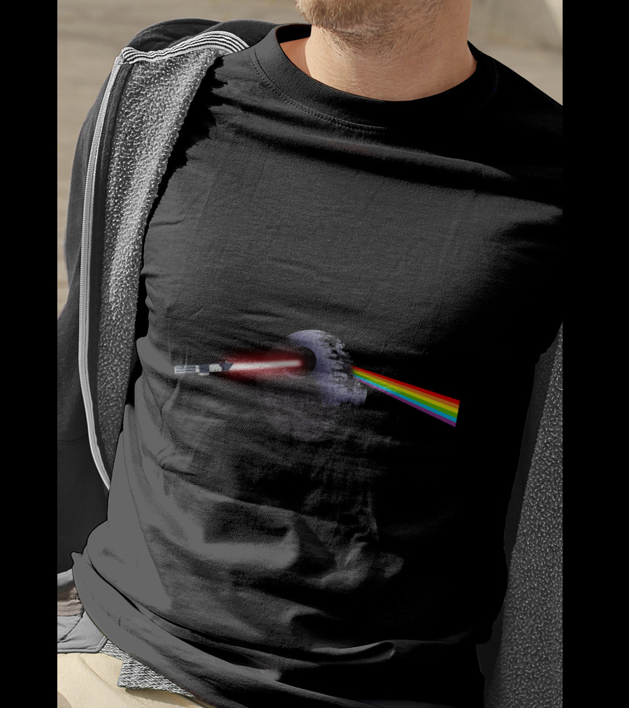 Dark Side Of The Death Star Wars Rainbow Prism T-Shirt