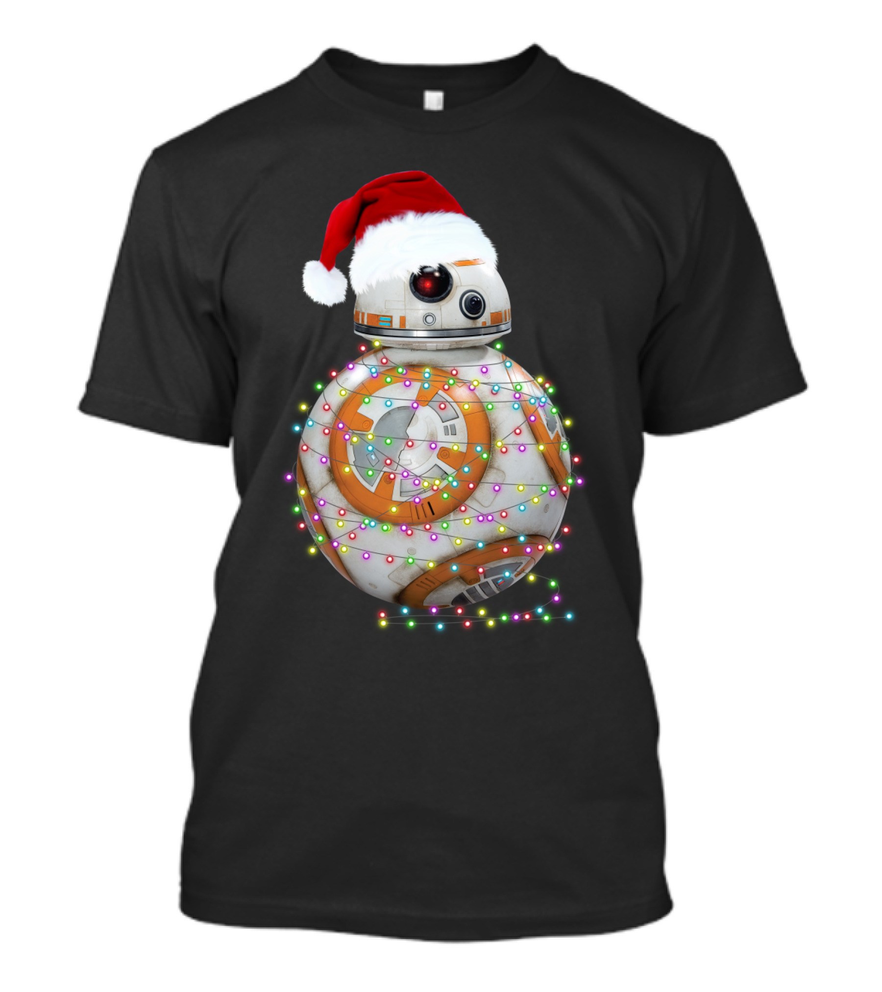 BB-8 Christmas Lights Droids Star Wars Holiday Santa Hat T-Shirt