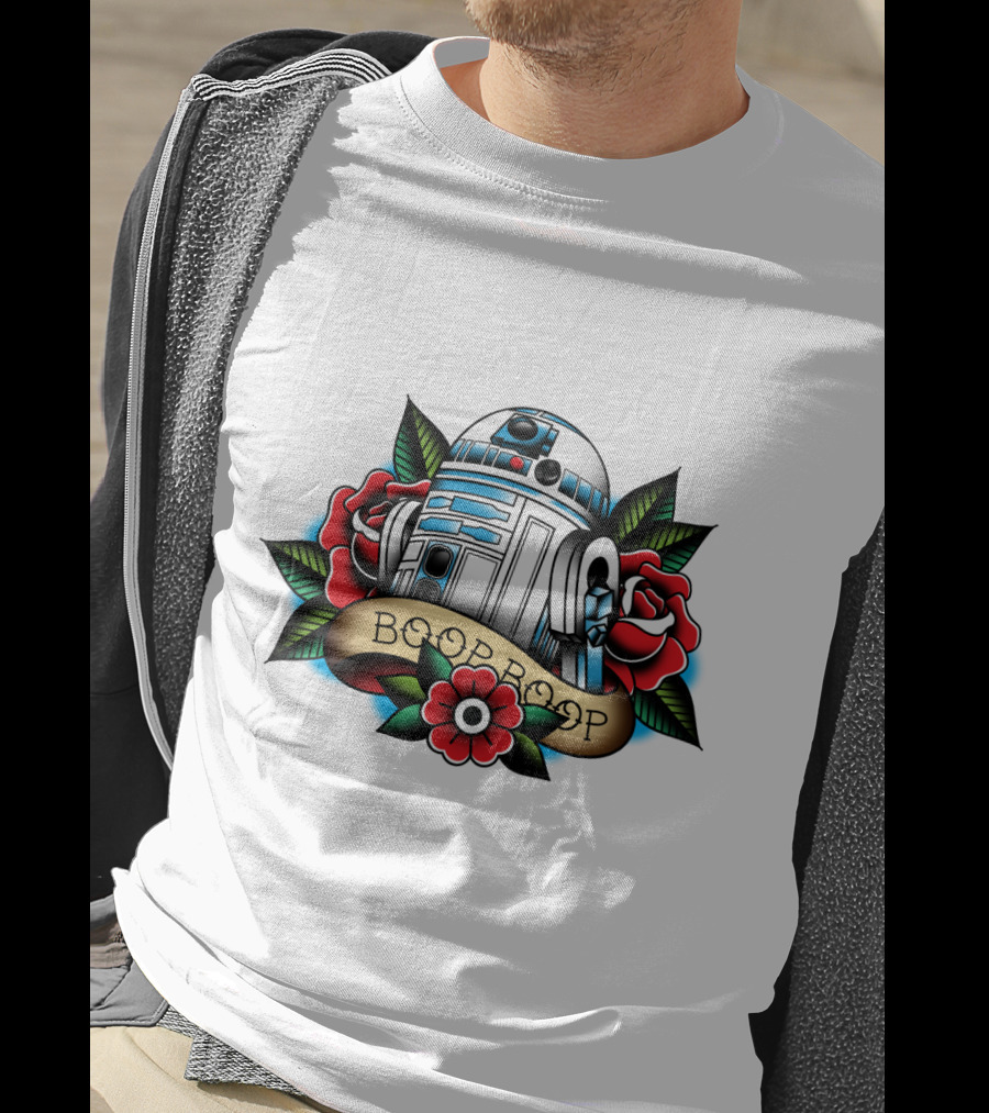 Boop Boop Floral R2 D2 Star Wars Roses Droids T-Shirt