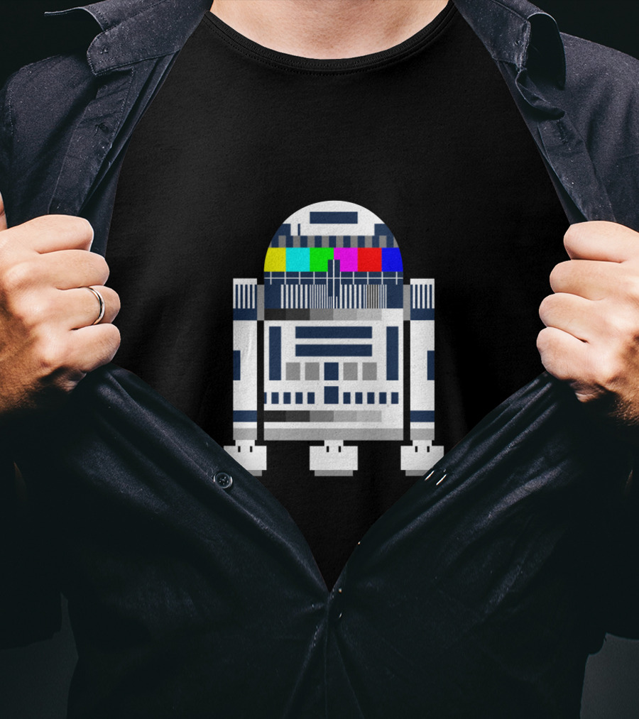 Classic R2 D2 Droid Star Wars TV Screen Elements T-Shirt