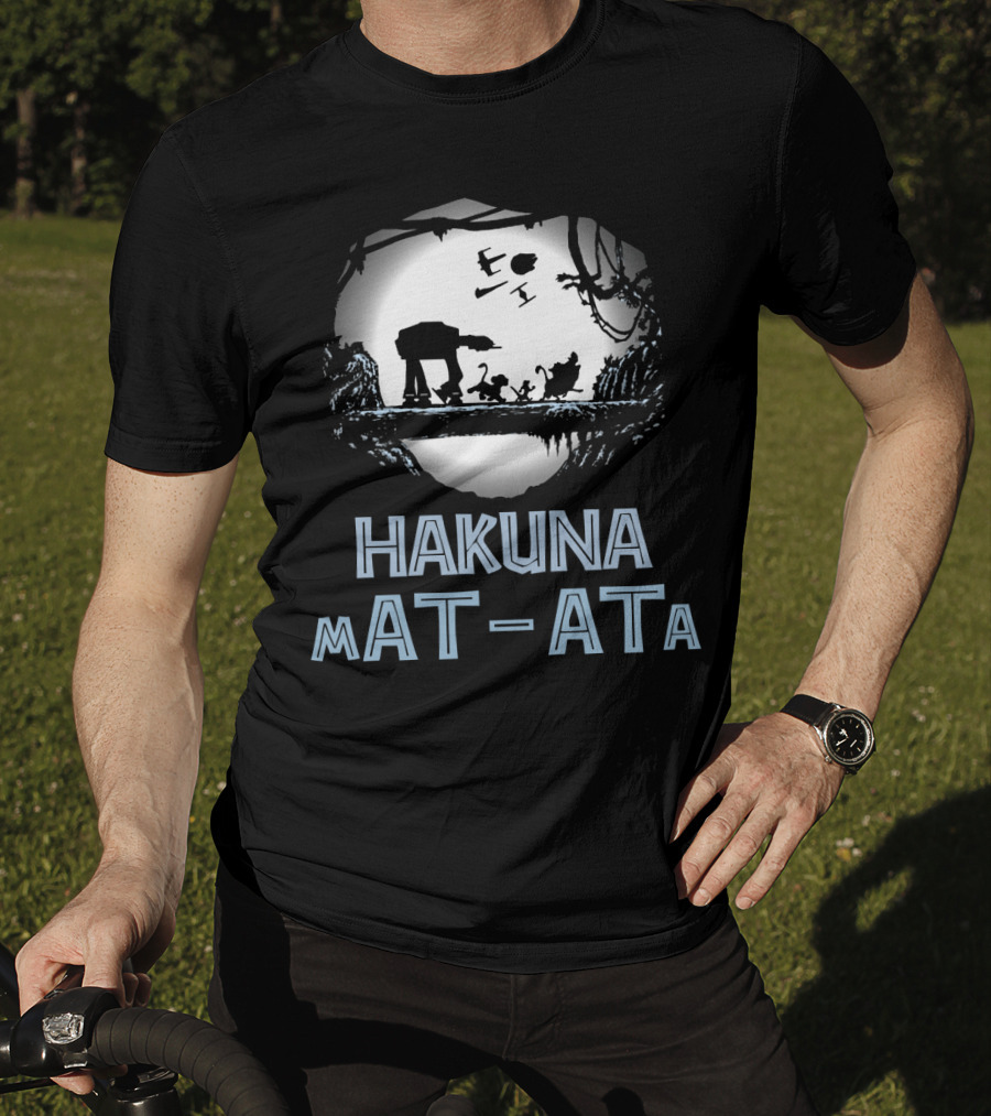 Hakuna Mat Ata Droids Star Wars AT-AT Silhouette Moon Disney Crossover T-Shirt