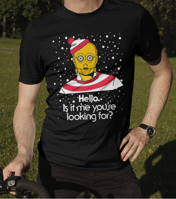 Star Wars C3PO Hello Is It Me You're Looking For Droids Waldo Mashup T-Shirt