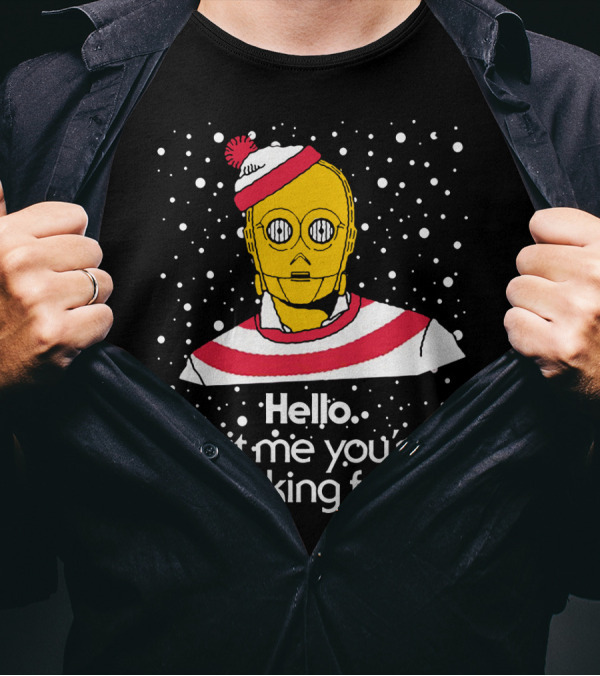Star Wars C3PO Hello Is It Me You're Looking For Droids Waldo Mashup T-Shirt