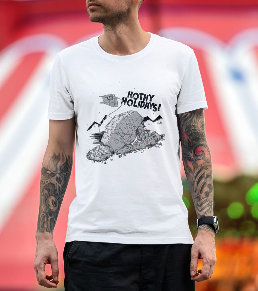 Hothy Holidays Star Wars AT-AT With Christmas Lights T-Shirt