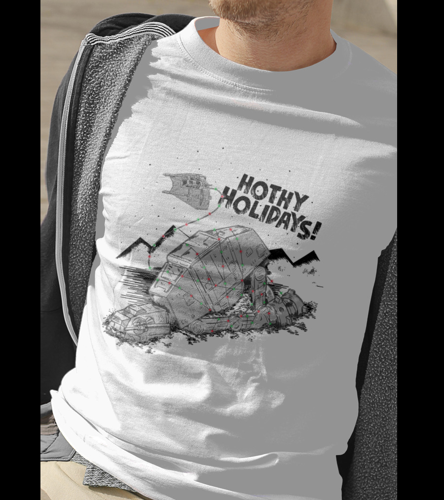 Hothy Holidays Star Wars AT-AT With Christmas Lights T-Shirt