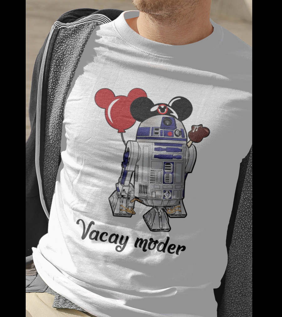 Vacay Mode R2 D2 Droids Star Wars Mickey Balloon Ice Cream T-Shirt