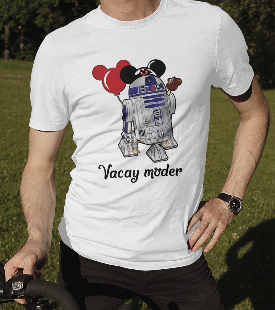 Vacay Mode R2 D2 Droids Star Wars Mickey Balloon Ice Cream T-Shirt