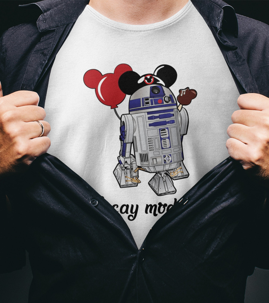 Vacay Mode R2 D2 Droids Star Wars Mickey Balloon Ice Cream T-Shirt