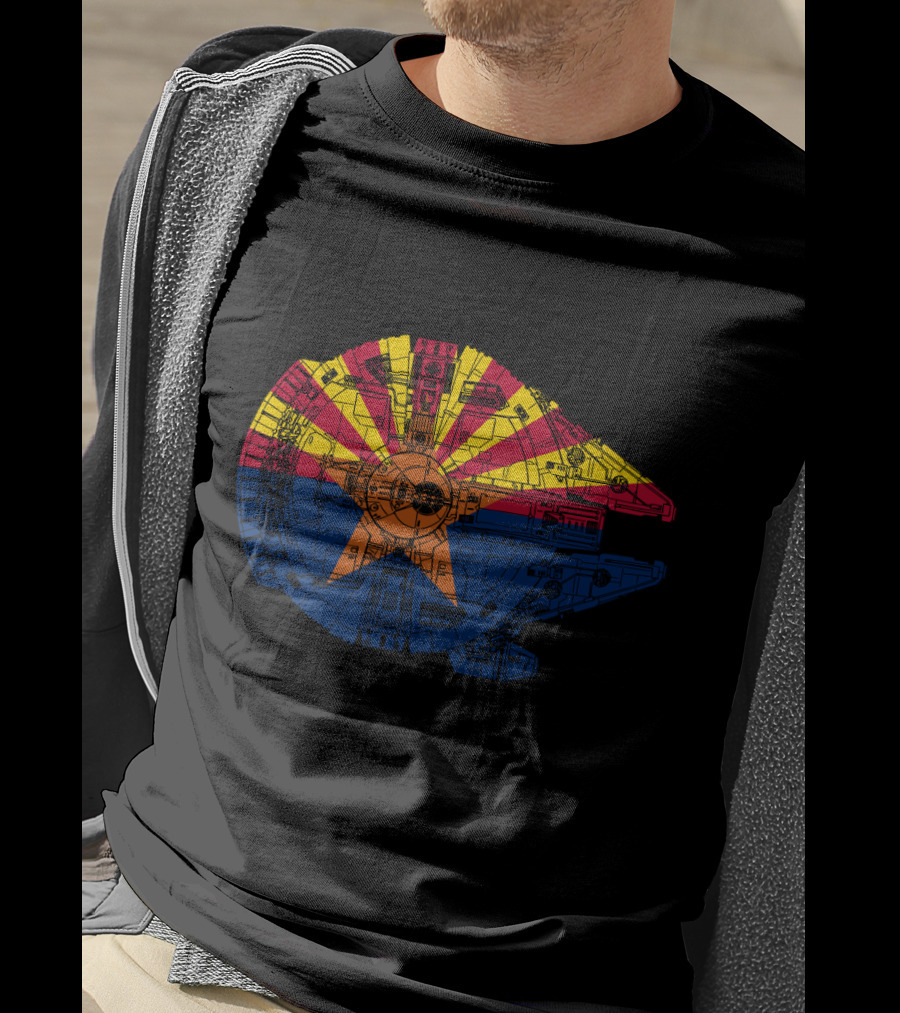 Arizona Flag Meets The Millennium Falcon Spaceship Fusion T-Shirt
