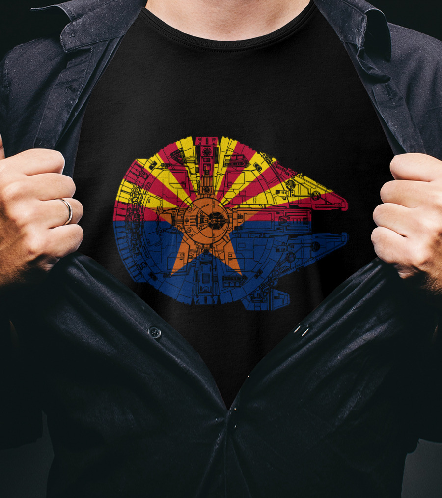 Arizona Flag Meets The Millennium Falcon Spaceship Fusion T-Shirt
