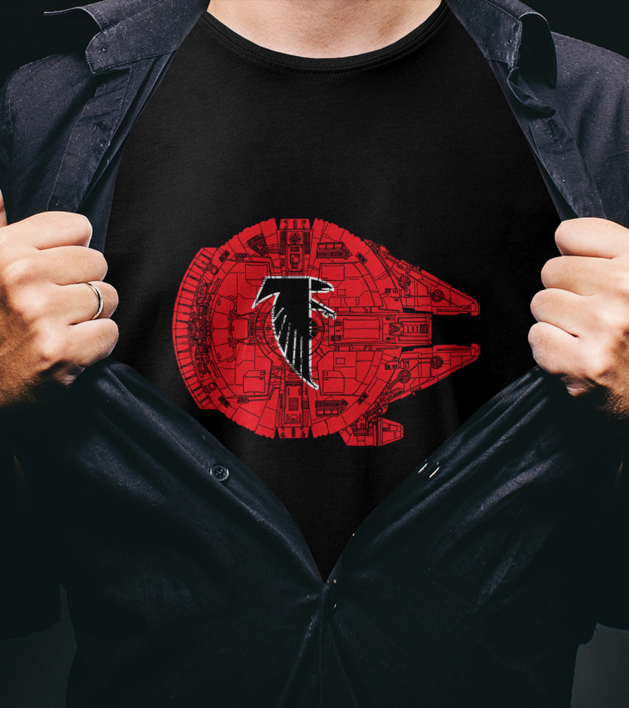 Atlanta Falcons Star Wars Millennium Falcon Crossover T-Shirt