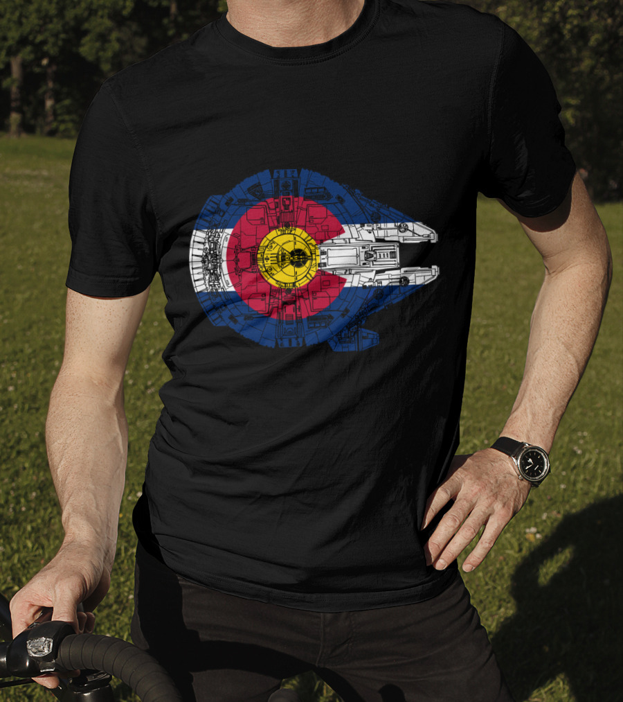 Colorado Flag Millennium Falcon Mashup T-Shirt