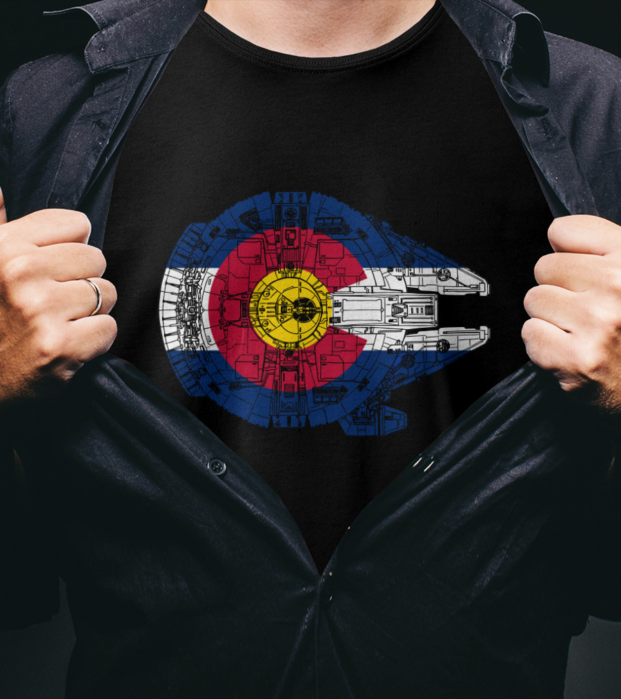 Colorado Flag Millennium Falcon Mashup T-Shirt