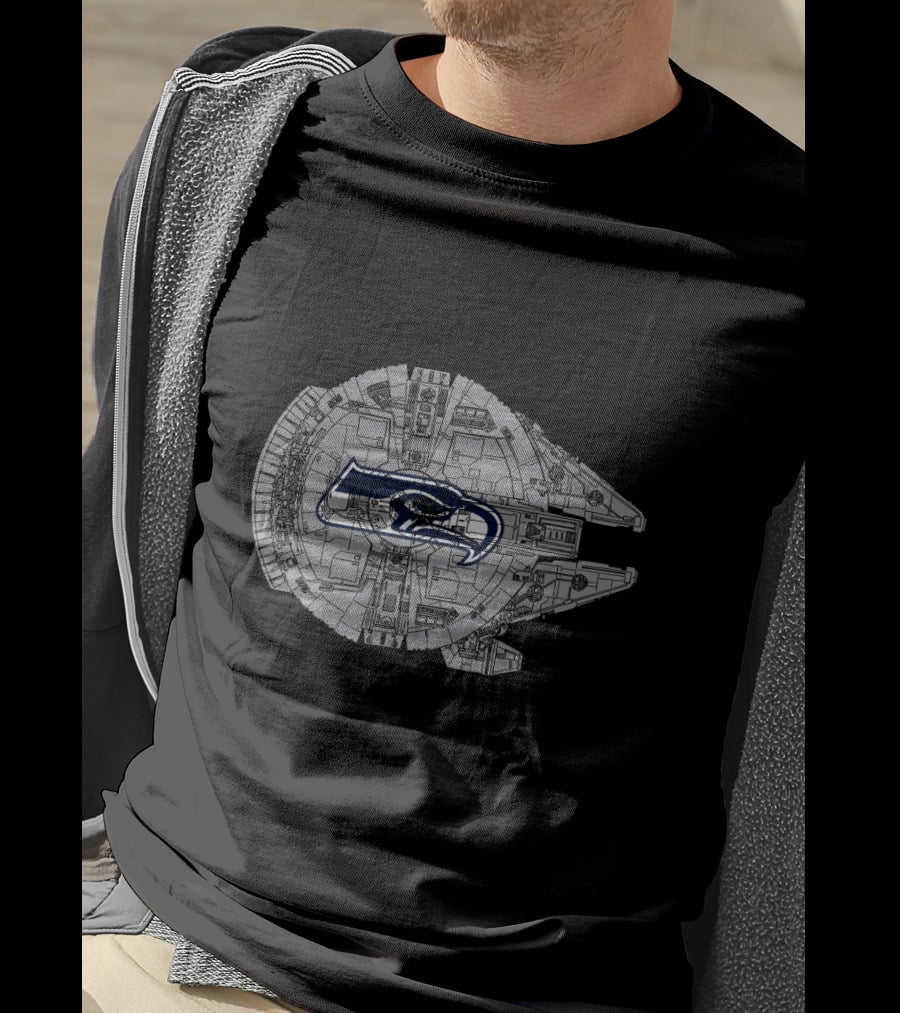 Seattle Seahawks Millennium Falcon Star Wars Mashup T-Shirt