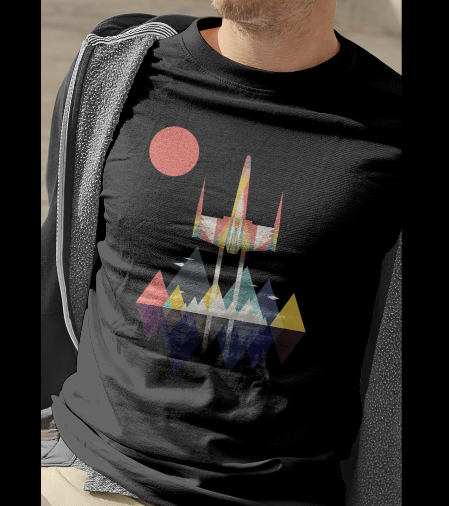 Star Wars Millennium Falcon Sunset Style Retro T-Shirt