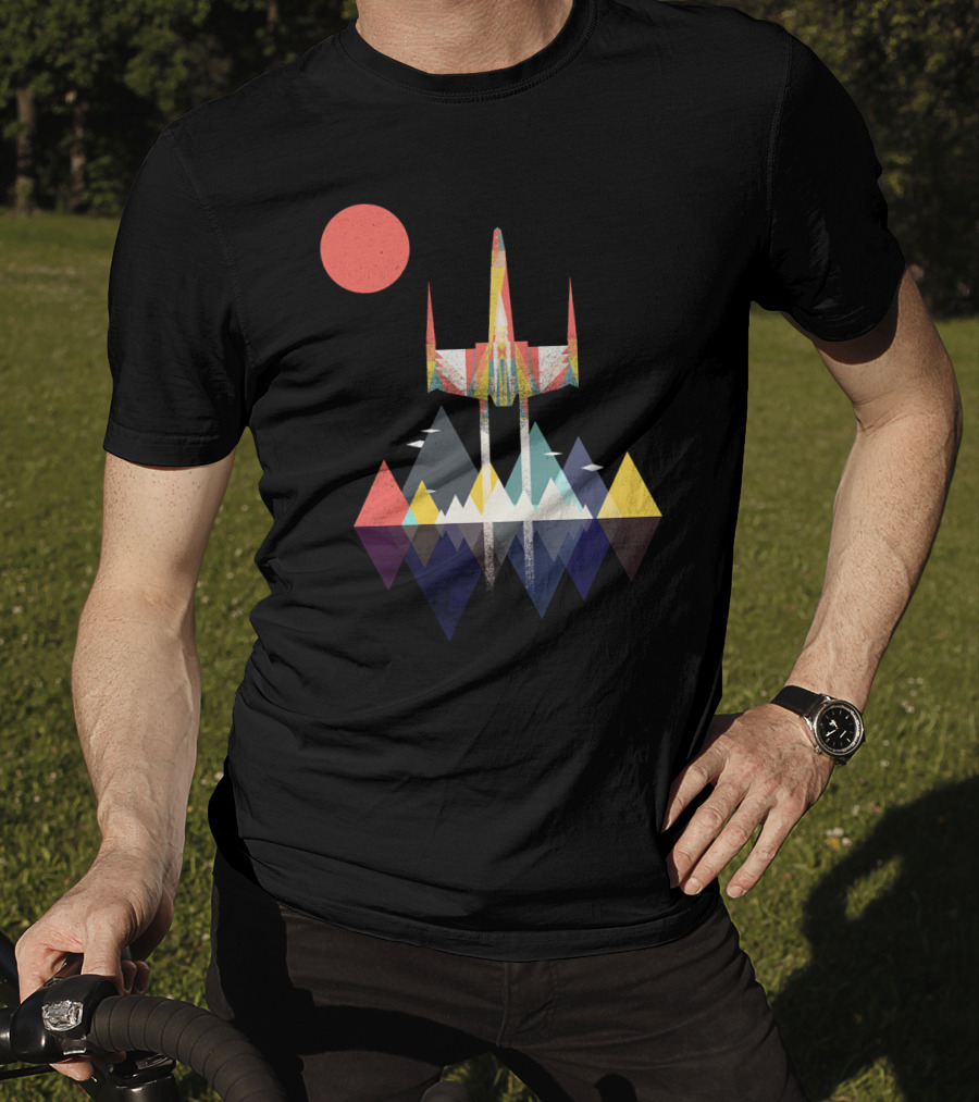 Star Wars Millennium Falcon Sunset Style Retro T-Shirt