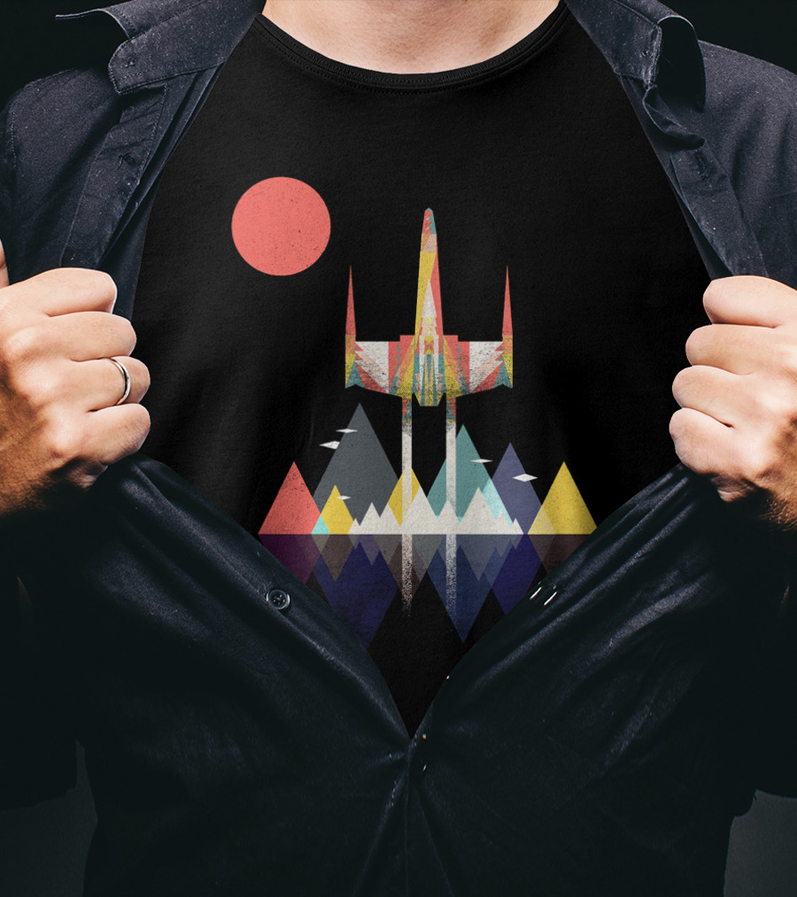 Star Wars Millennium Falcon Sunset Style Retro T-Shirt