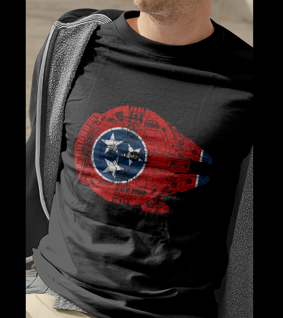 Tennessee Flag Millennium Falcon Spaceship T-Shirt