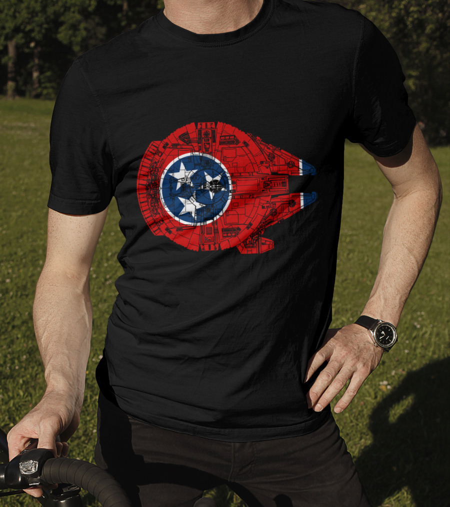 Tennessee Flag Millennium Falcon Spaceship T-Shirt