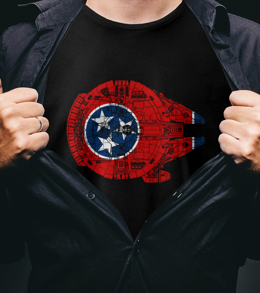 Tennessee Flag Millennium Falcon Spaceship T-Shirt