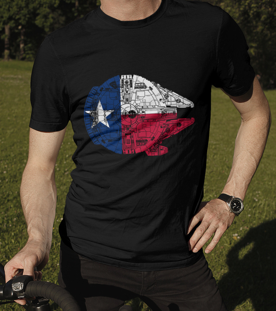 Texas Flag Millennium Falcon Fusion T-Shirt