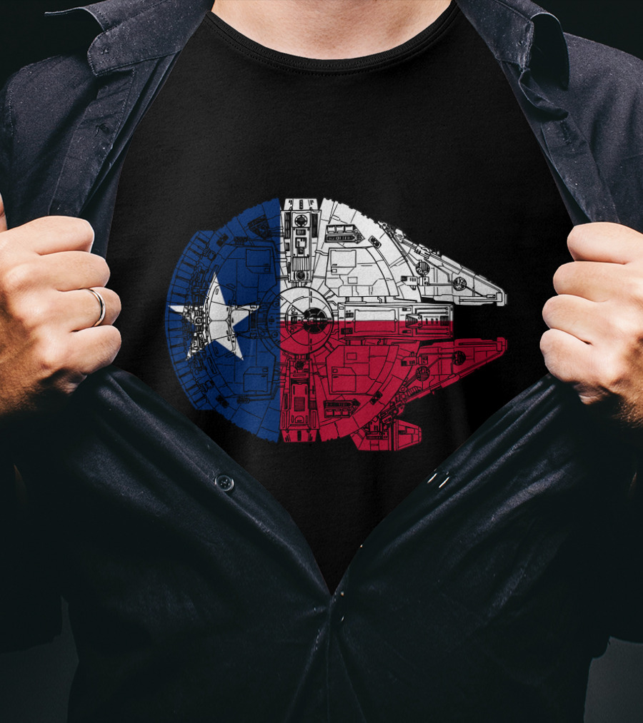Texas Flag Millennium Falcon Fusion T-Shirt