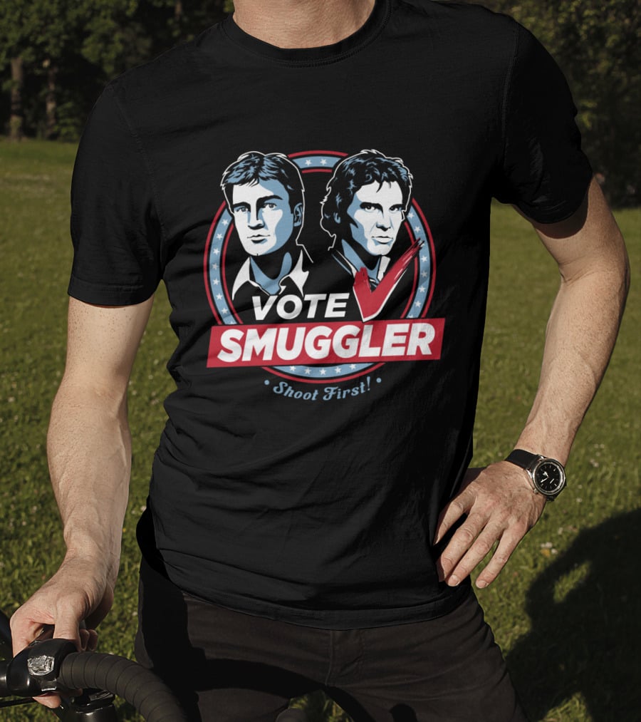 Vote Smuggler Shoot First Han Solo Star Wars T-Shirt