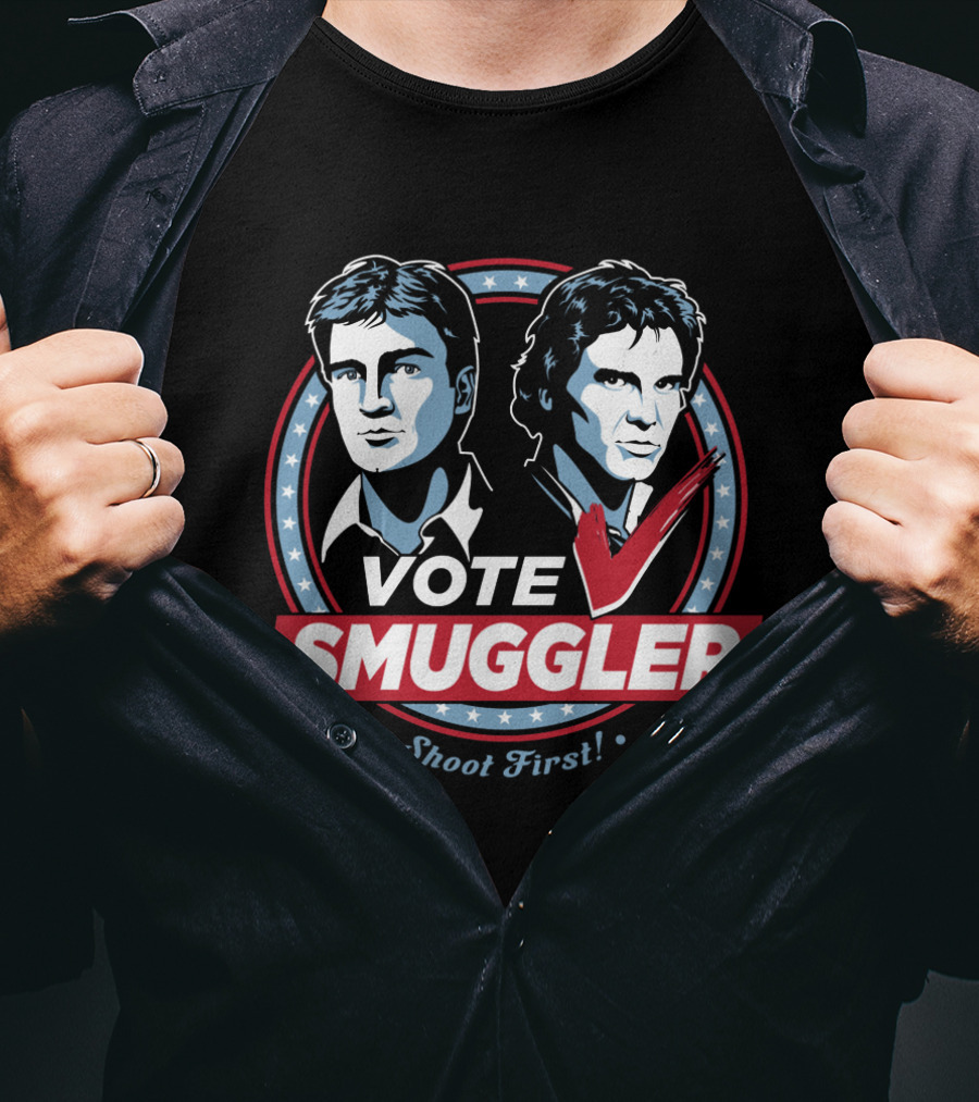 Vote Smuggler Shoot First Han Solo Star Wars T-Shirt