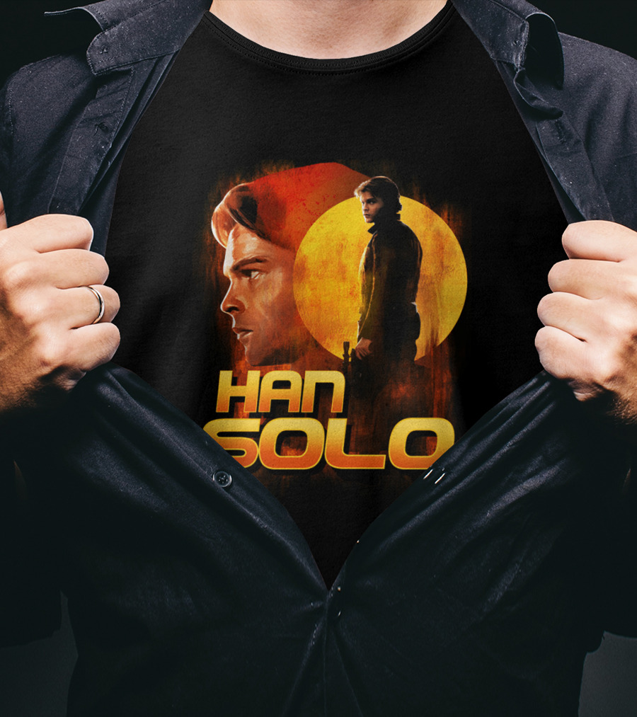 Young And Wild Han Solo Star Wars Iconic Character Graphics T-Shirt