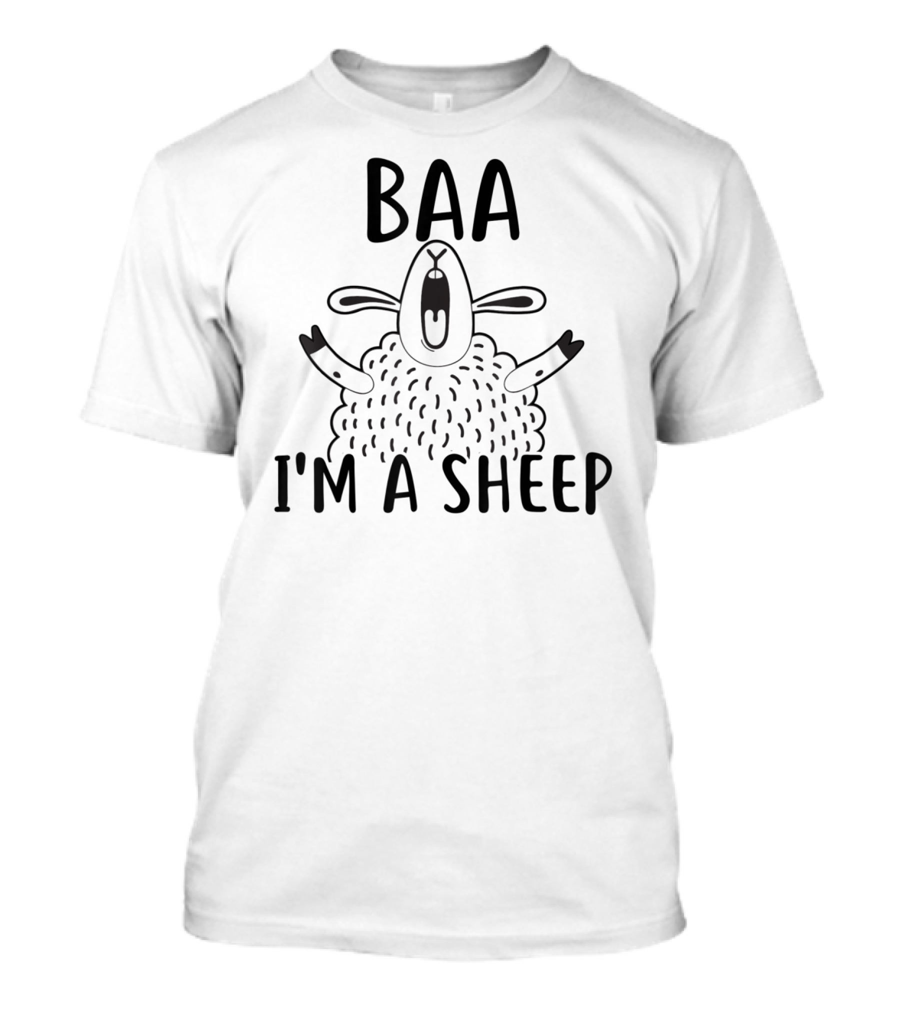 BAA I'M A SHEEP Cute Expressive Cartoon Sheep T-Shirt