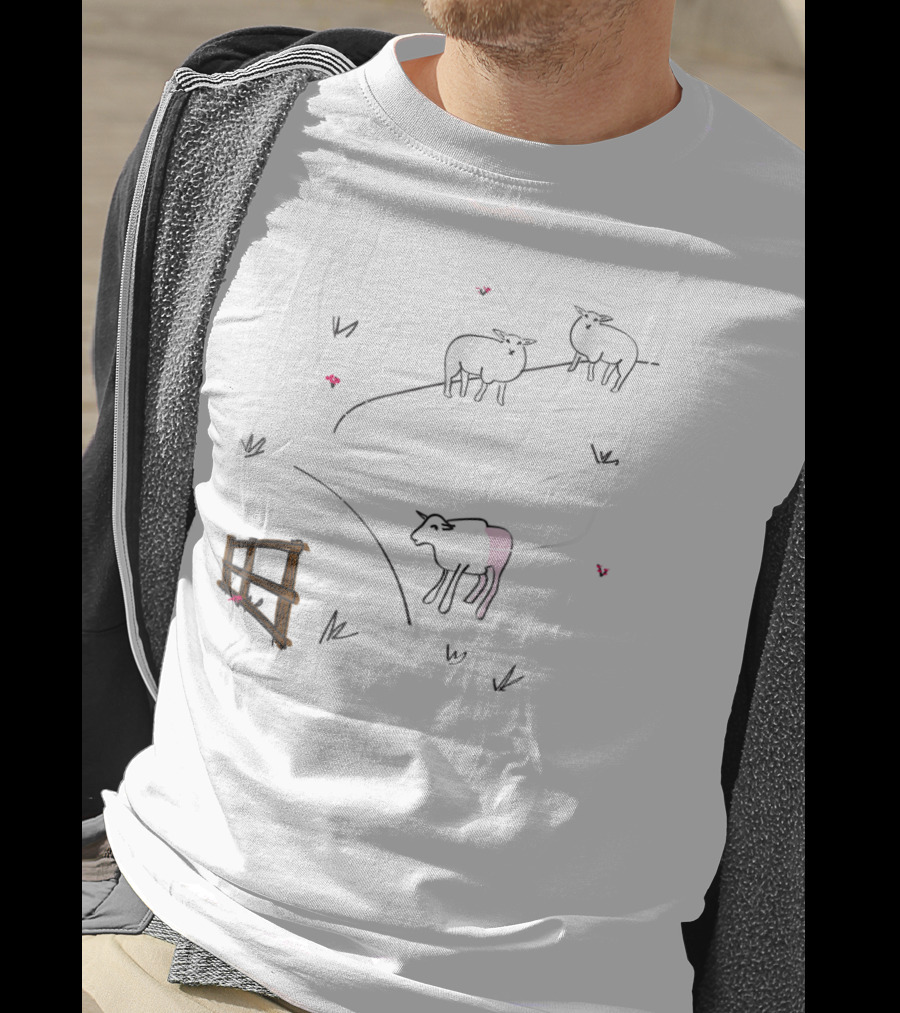 Funny Sheep With Yarn Trail And Knitting T-Shirt