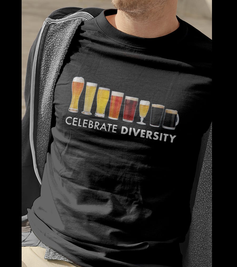 Celebrate Diversity Beer Glasses Variety For Beer Lovers T-Shirt
