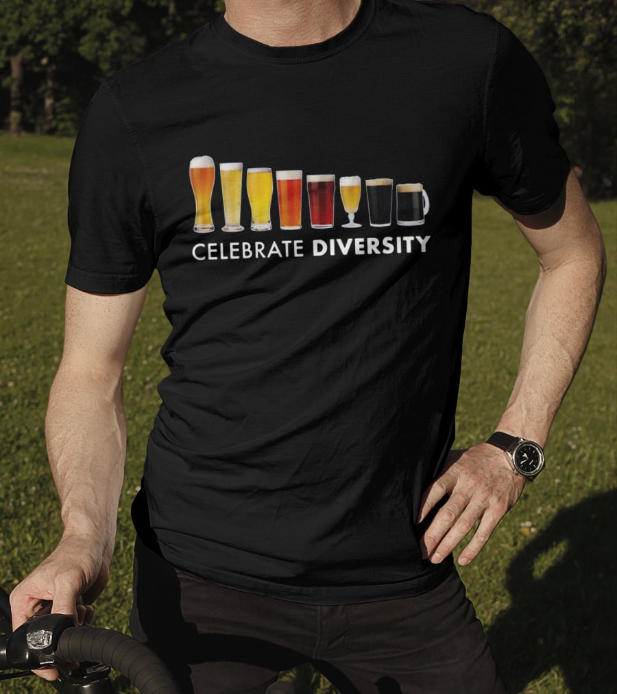 Celebrate Diversity Beer Glasses Variety For Beer Lovers T-Shirt